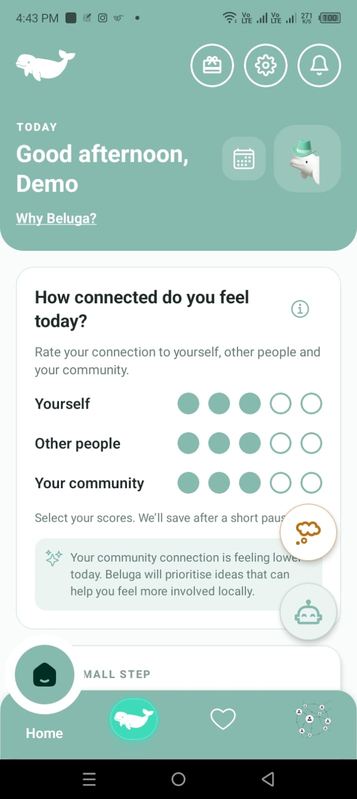 Check in screen